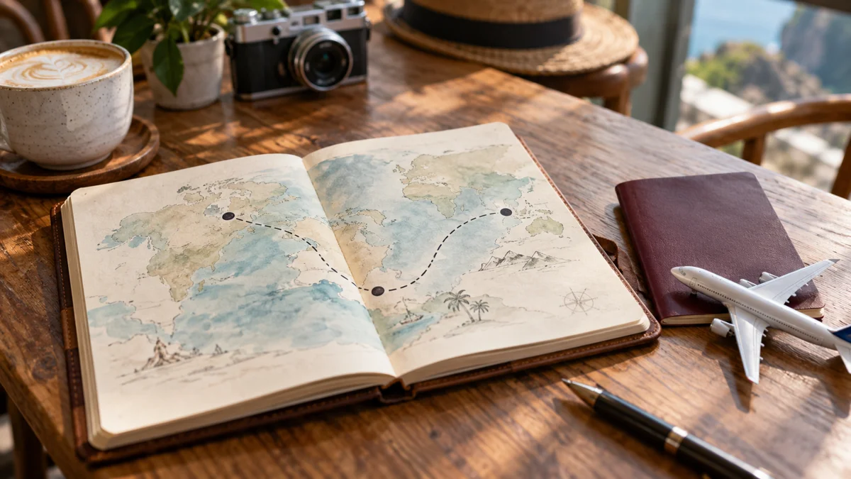 Ilustração para o guia: Passagens aéreas multidestinos: como montar o itinerário
